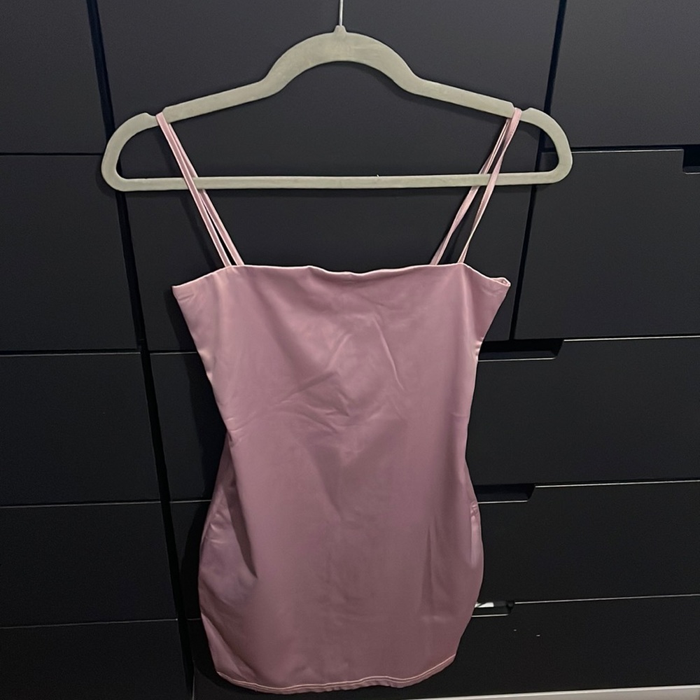 Mauve Satin Mini Dress
